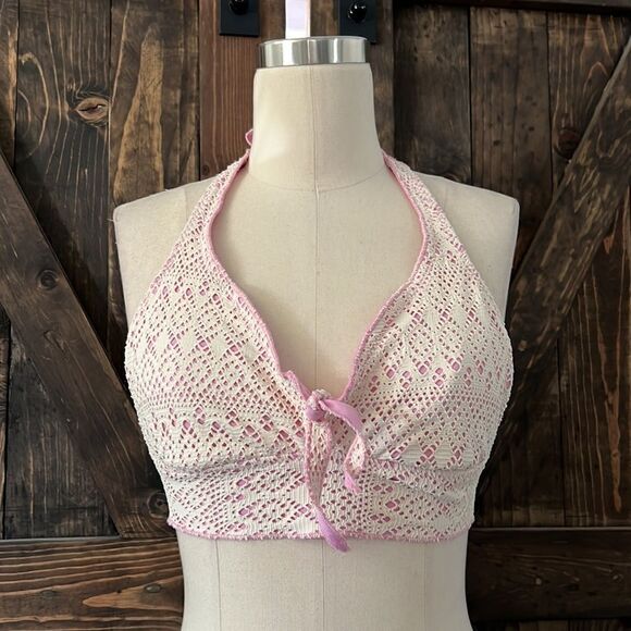 Becca crochet bikini halter swim top Medium - Picture 5 of 7